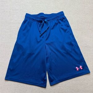 Under Armour Athletic Shorts in Navy with Pink Accent